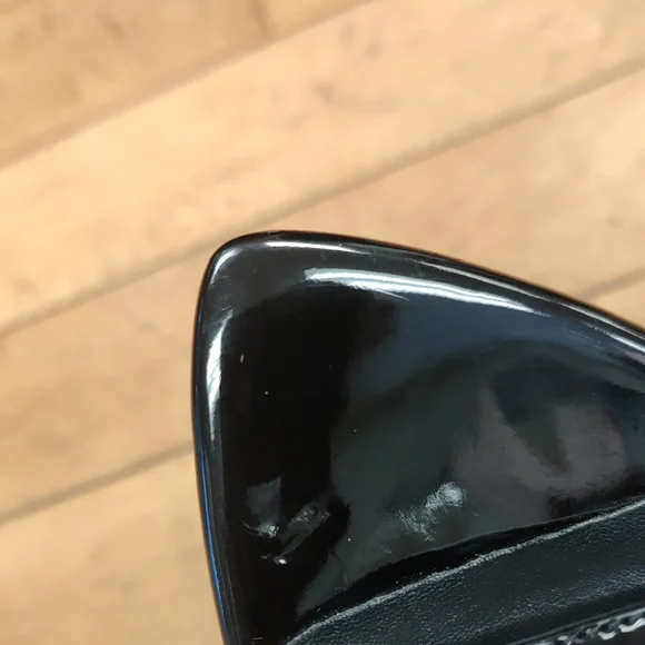 Black Patent Leather Strappy Stiletto Sandals - Picture 6 of 6